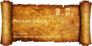 Merten Dávid névjegykártya